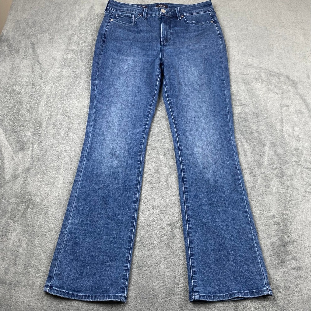 NYDJ Women 8 Billie Mini Boot Jeans Blue Lift Tuck Technology Medium Wash